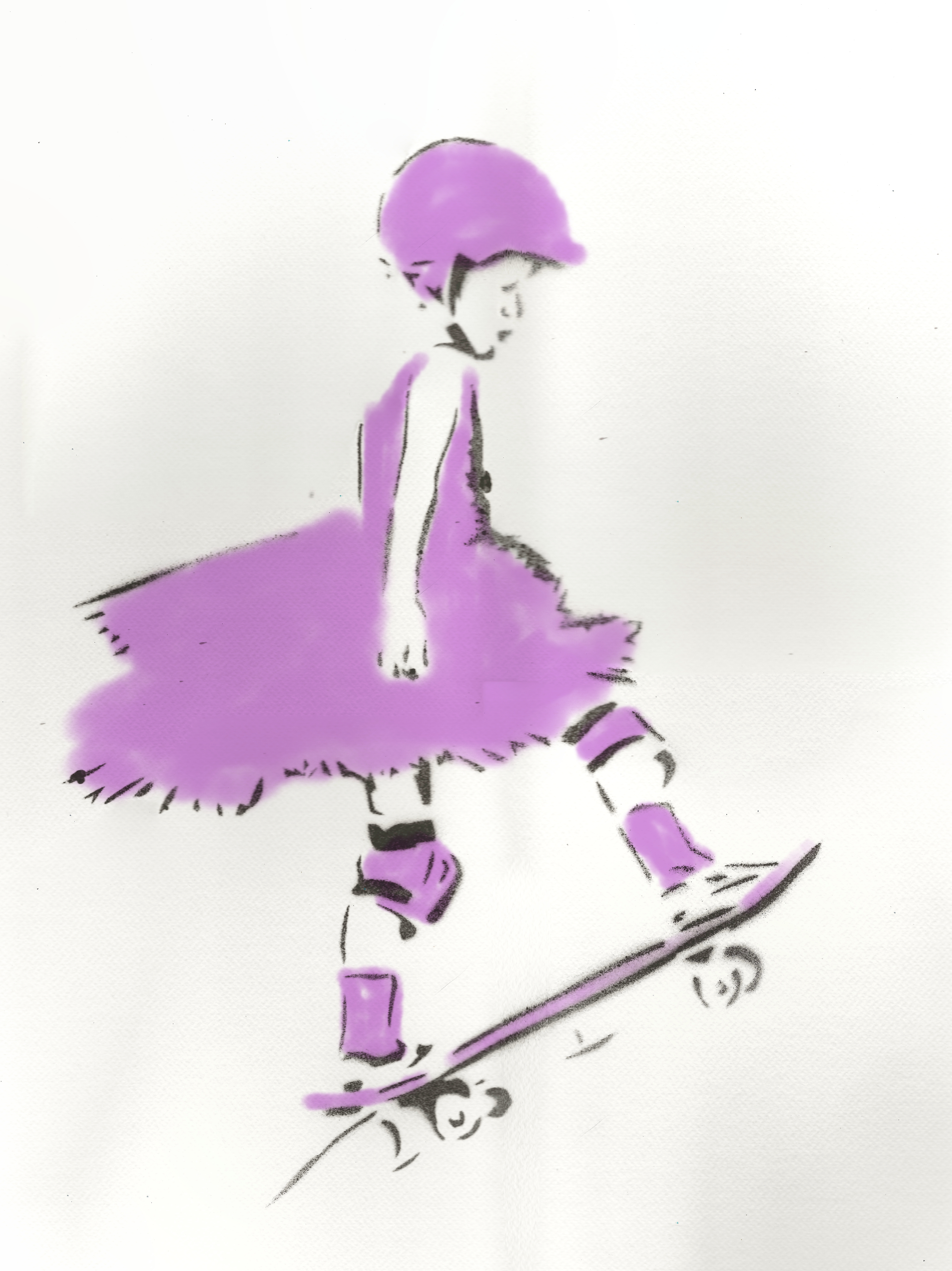 Young Skater stencil